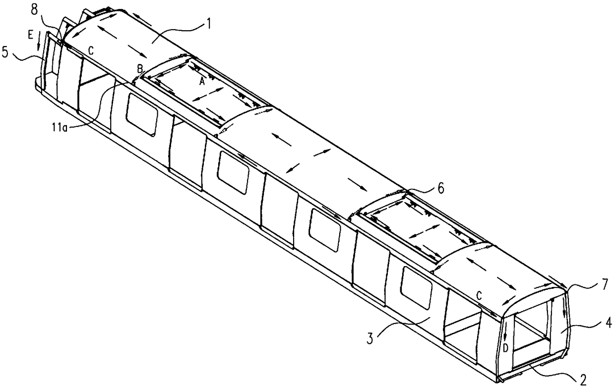 Subway vehicle body and roof drainage system thereof