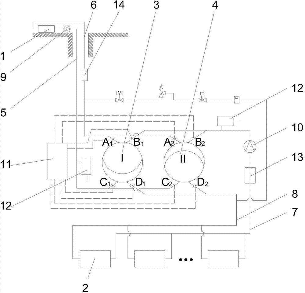 Mining membrane type high-low pressure conversion device