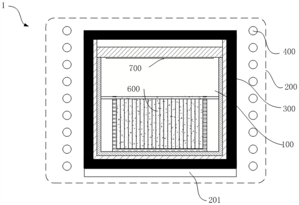 A crucible for silicon carbide single crystal growth, growth method and growth device