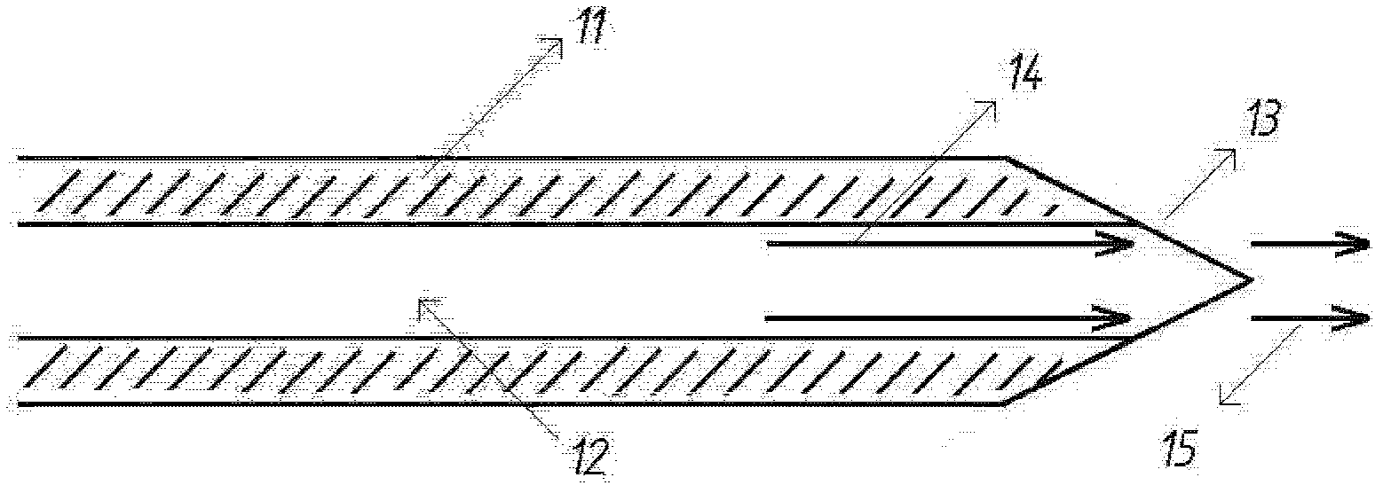 Medical laser treatment device and method utilizing total reflection induced by radiation