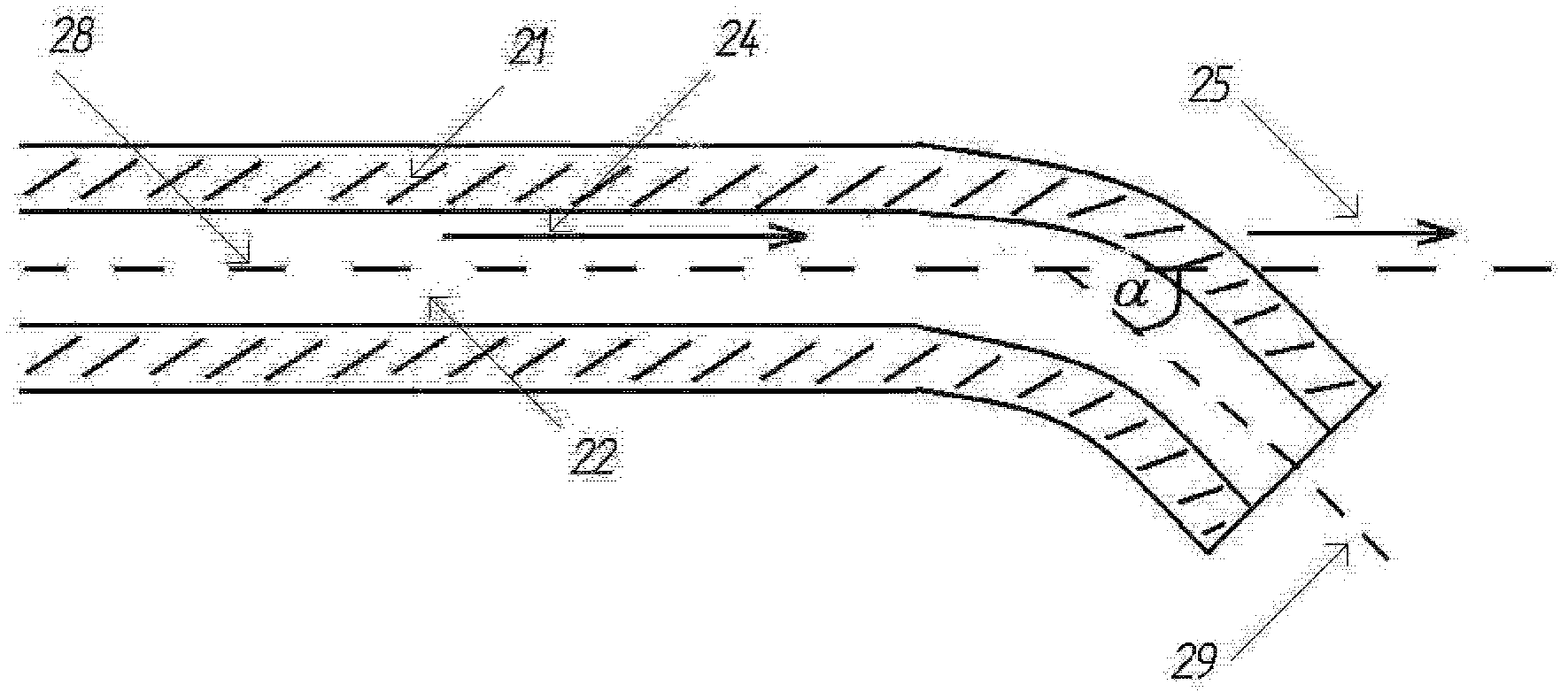 Medical laser treatment device and method utilizing total reflection induced by radiation