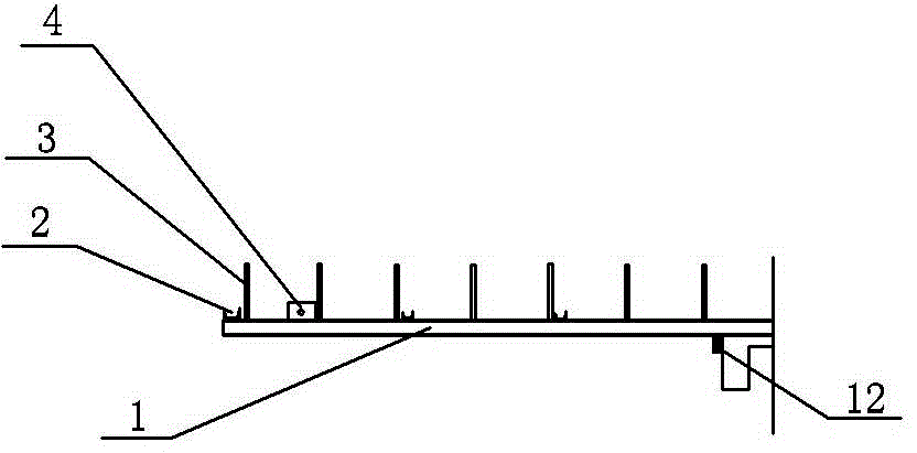 Forming method of upward pull type overhanging joist steel moudle frame stressing platform