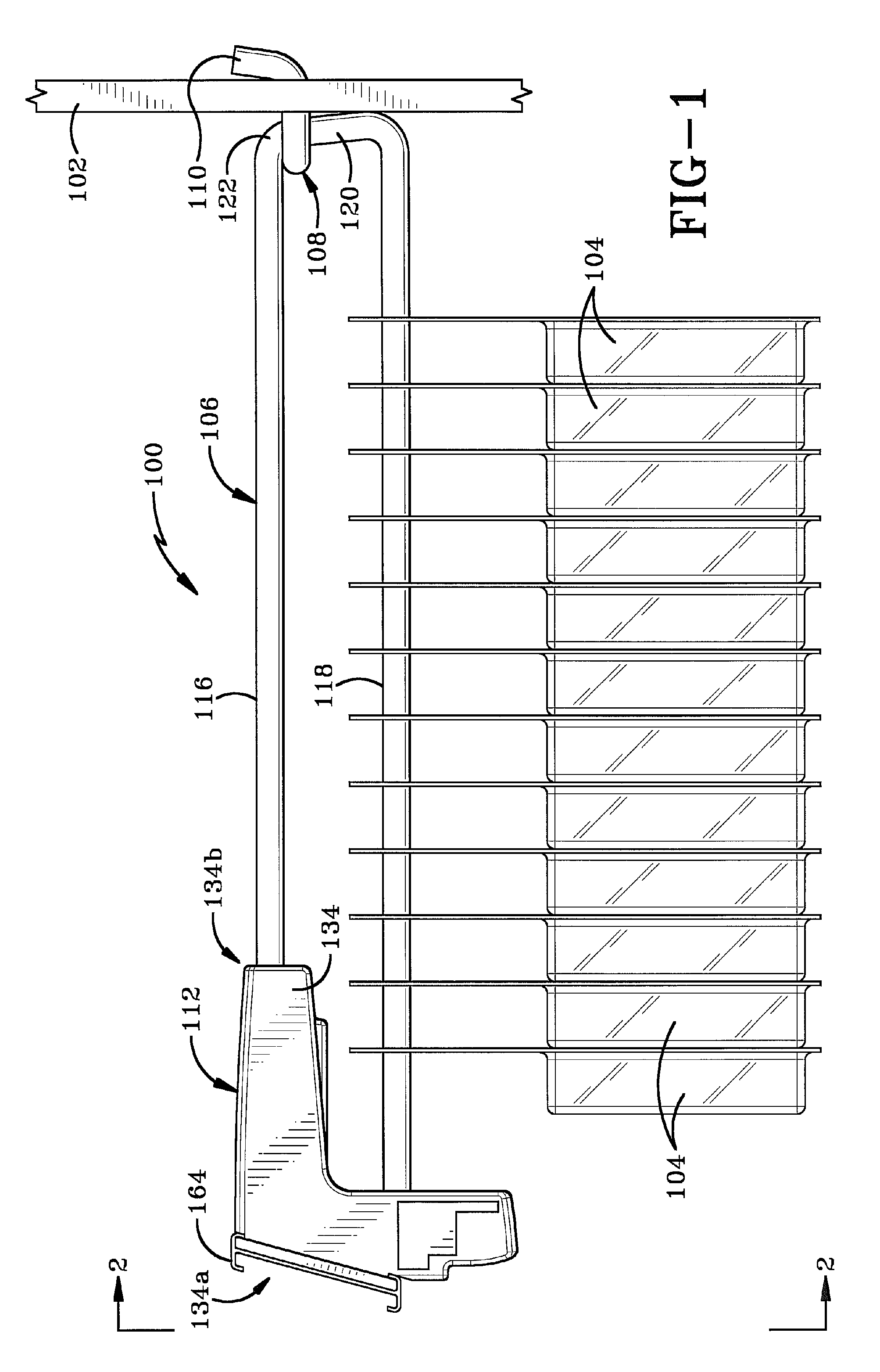 Display hook assembly having a secure free end