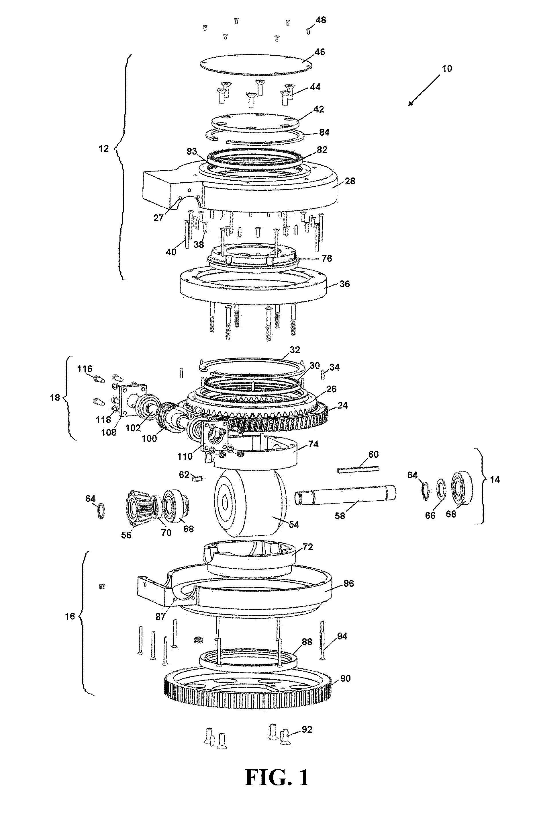 Omnidirectional drive and steering unit