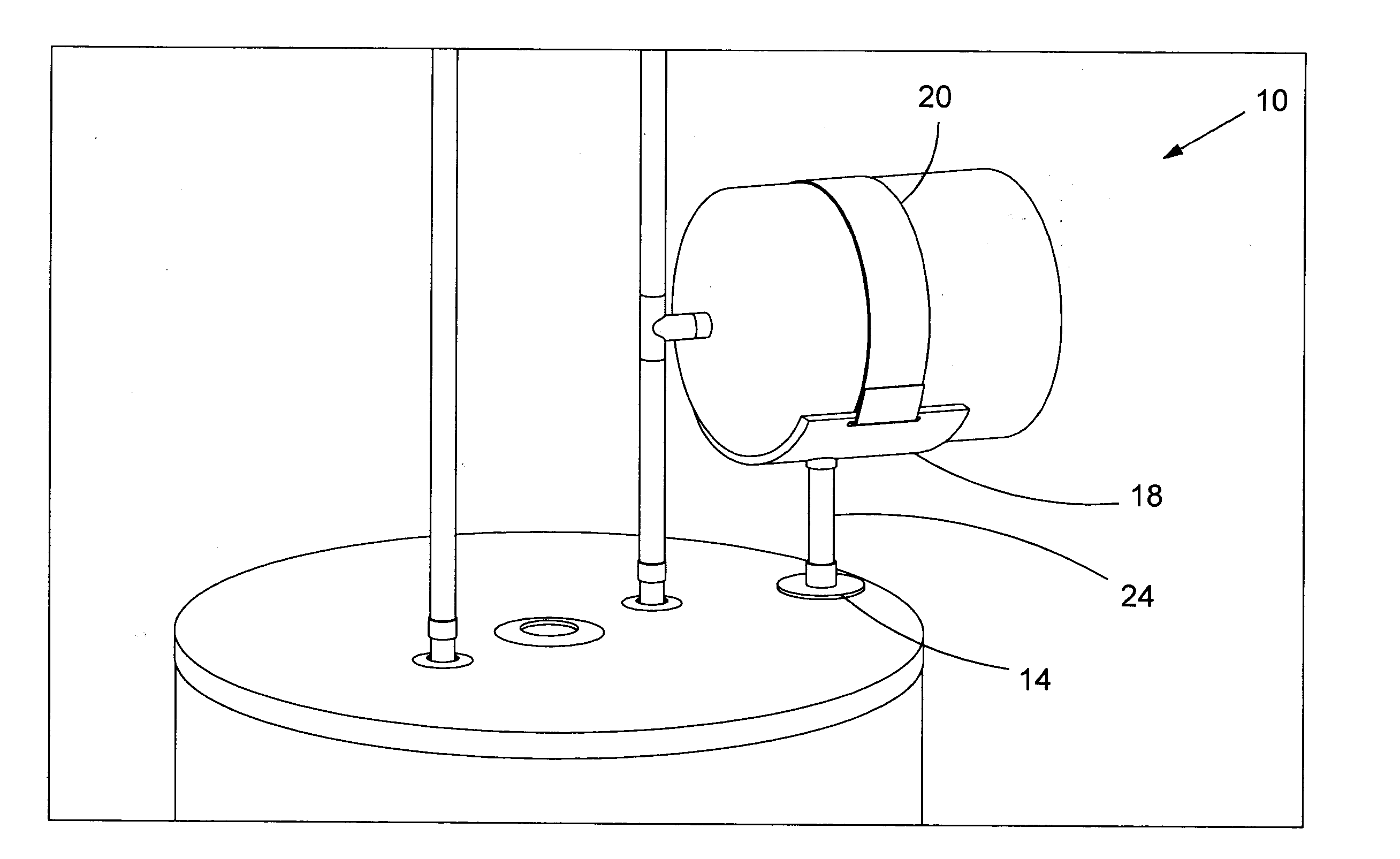 Support stand for expansion tank