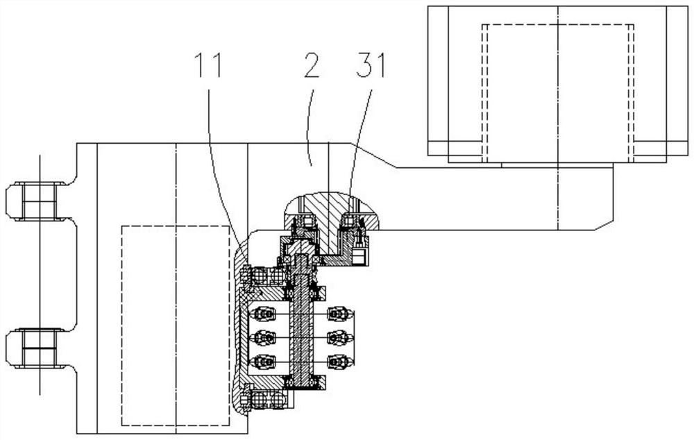 Sliding type crushing mechanism with rocker arm power