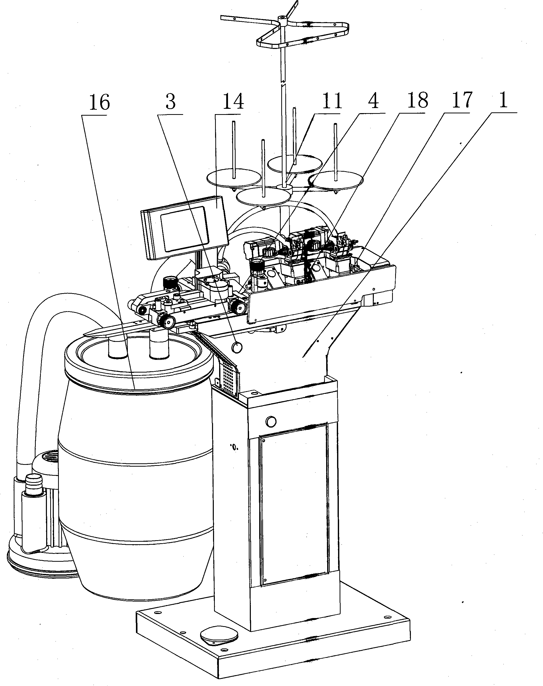 Machine for seaming socks head