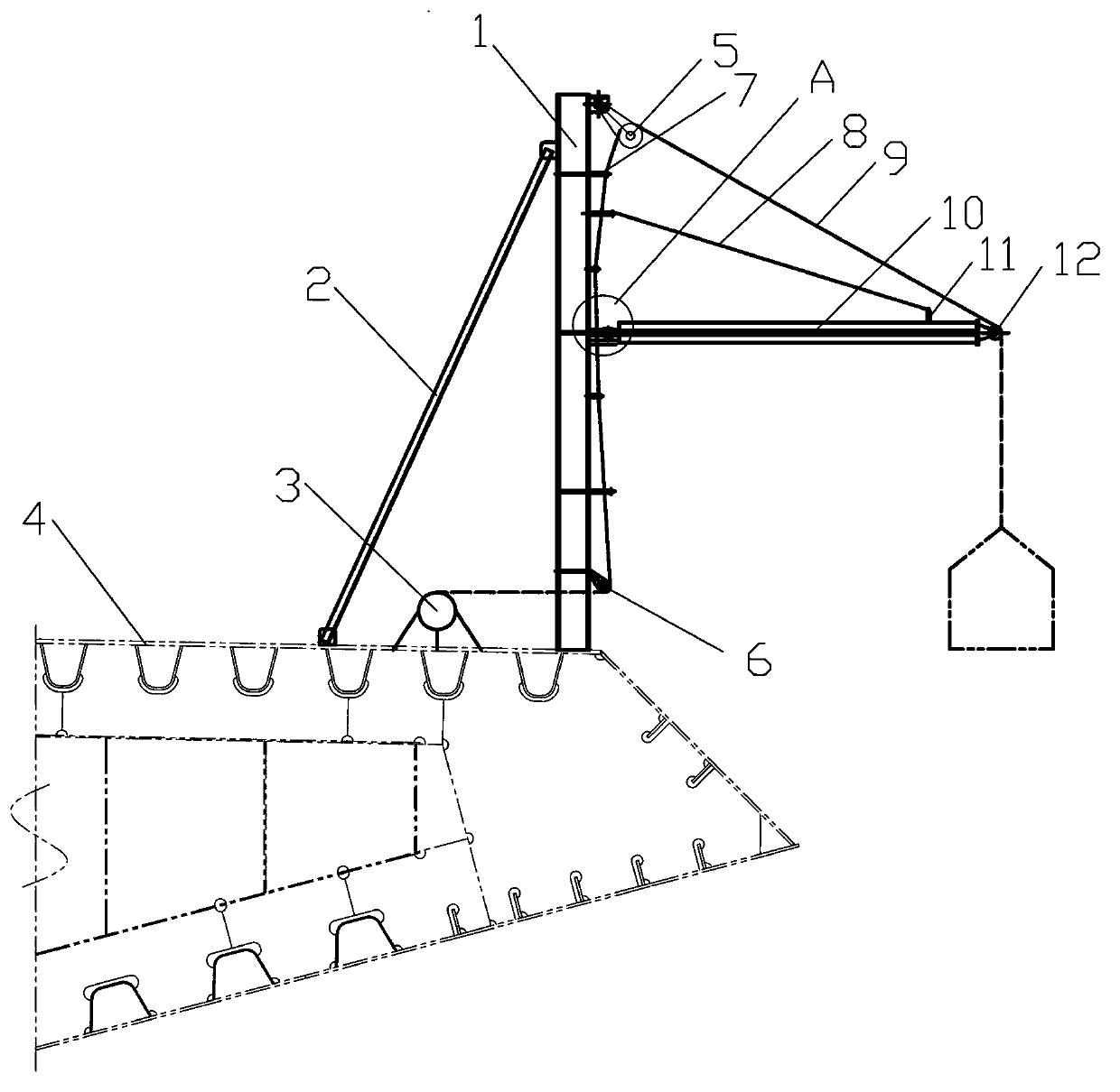 Simple hoisting device for steel structure bridge installation