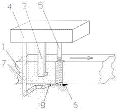 On-line liquid steel attachment cleaning device for continuous casting and method