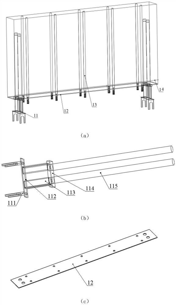 A suspended prefabricated shear wall semi-buried interior wall connection structure and method