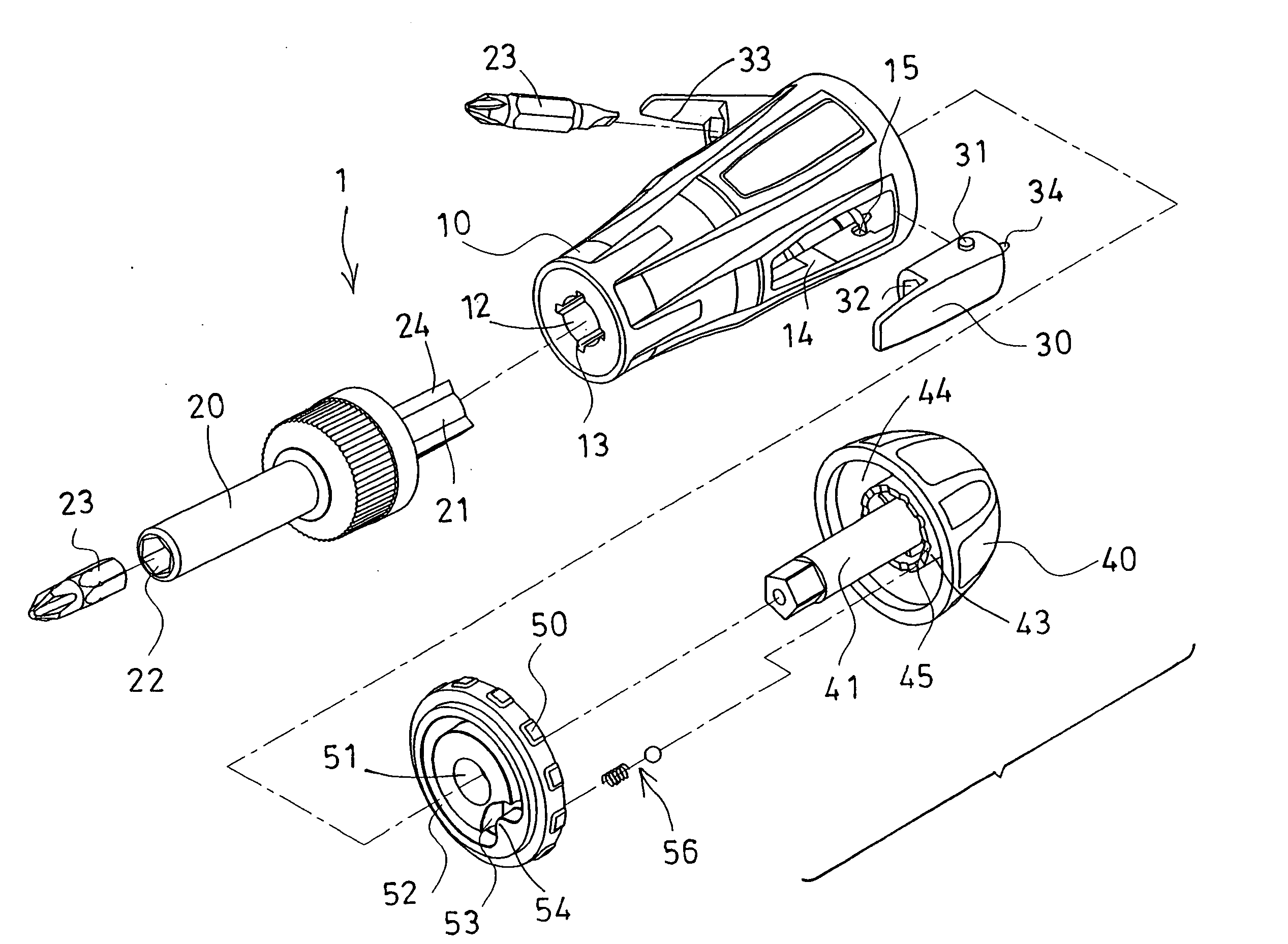 Tool handle having tool receiving structure