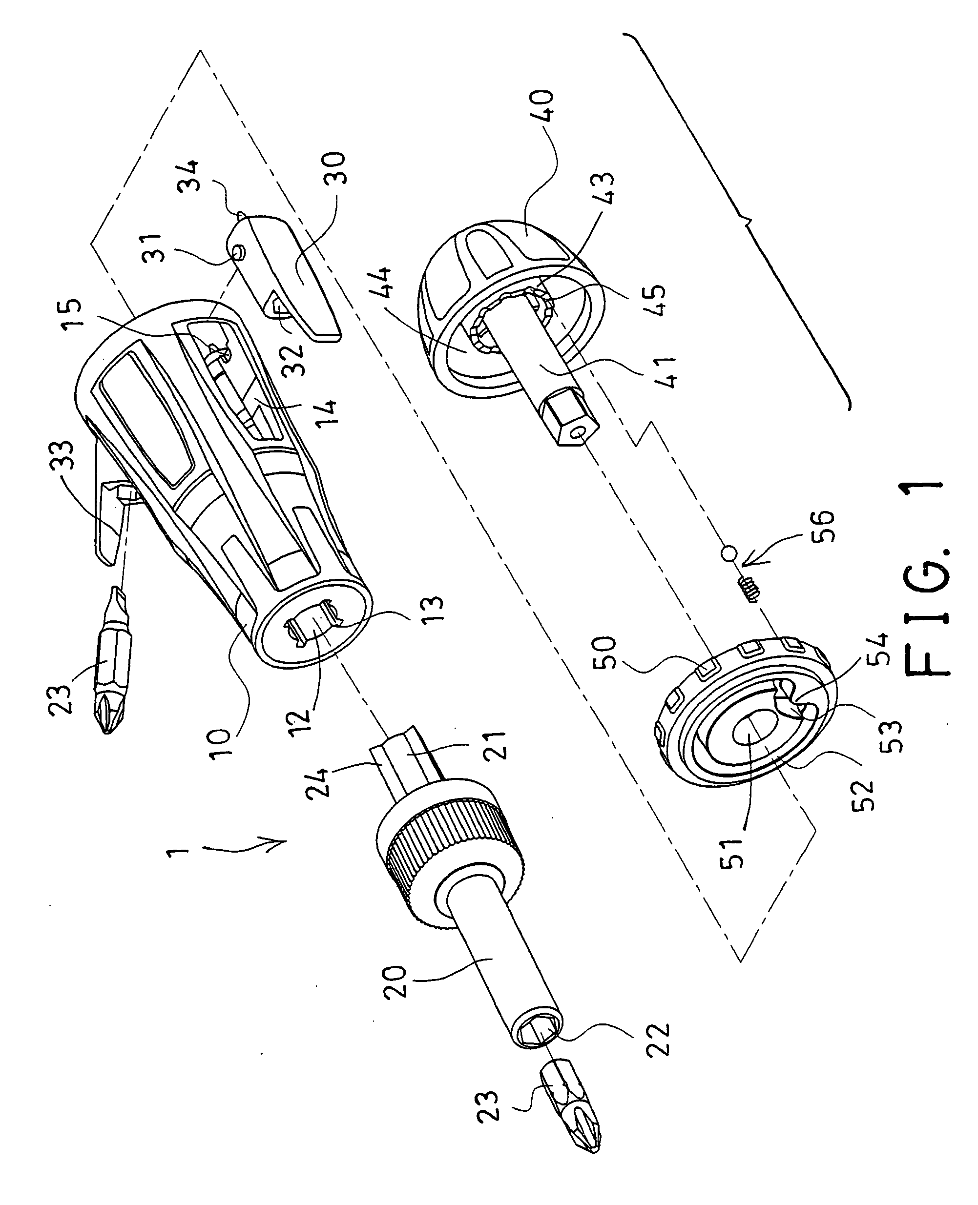 Tool handle having tool receiving structure
