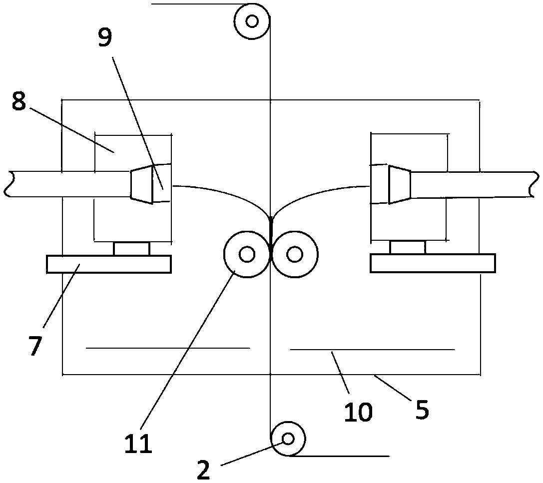 A device for preparing continuous fiber reinforced thermoplastic prepreg tape