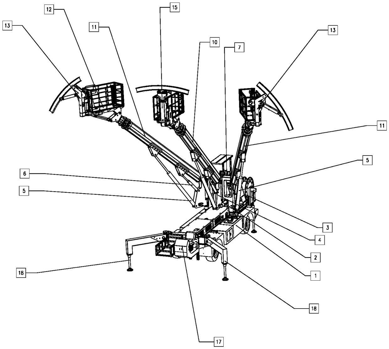 Multifunctional tunnel construction operation car