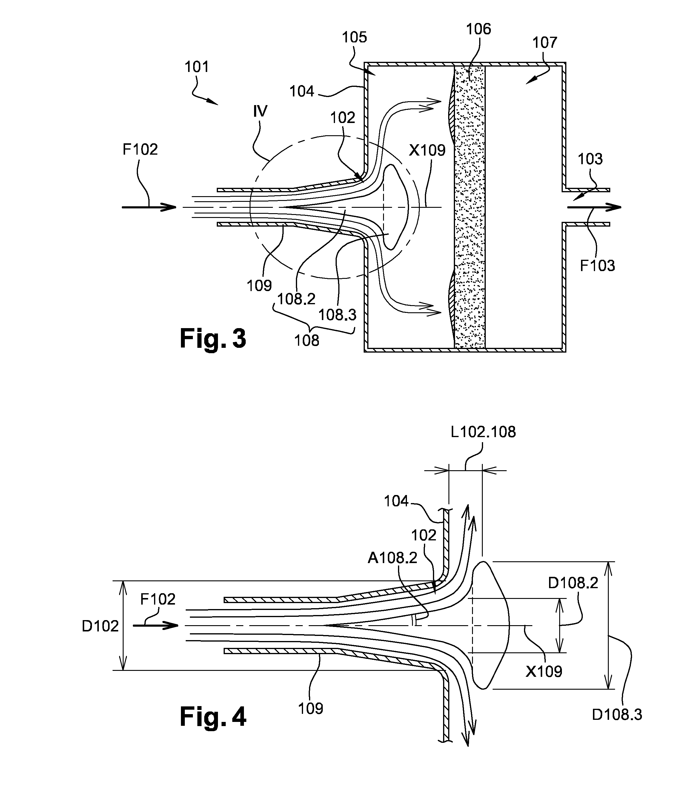 Air filtering device in an air intake line of an internal combustion engine