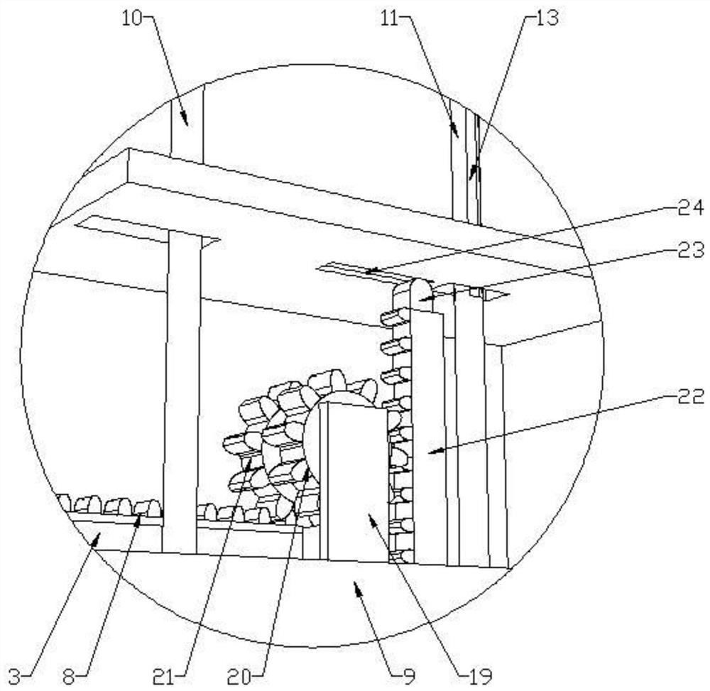 Artificial lake lakeshore garbage collecting and clearing device for environmental engineering