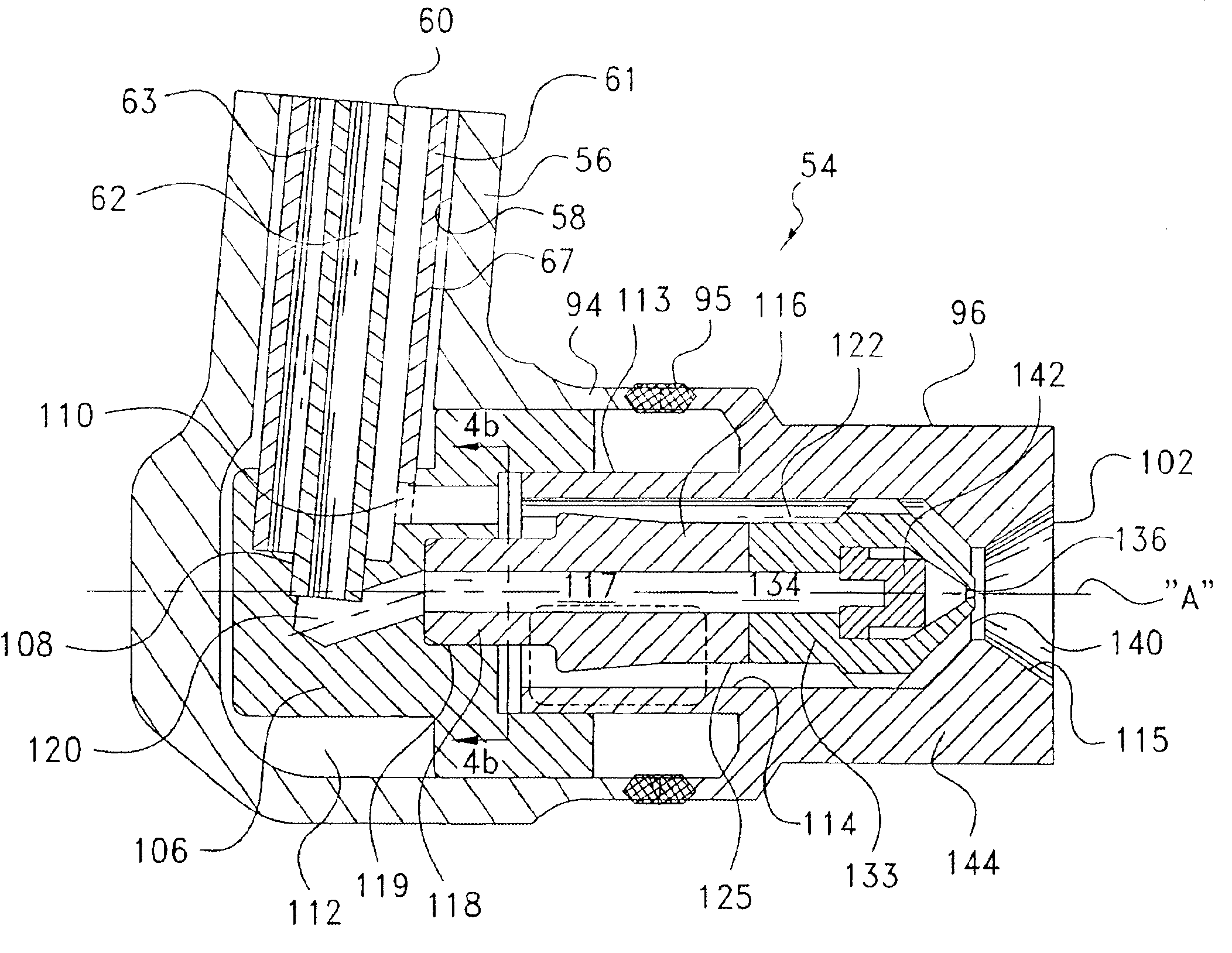Nozzle with flow equalizer