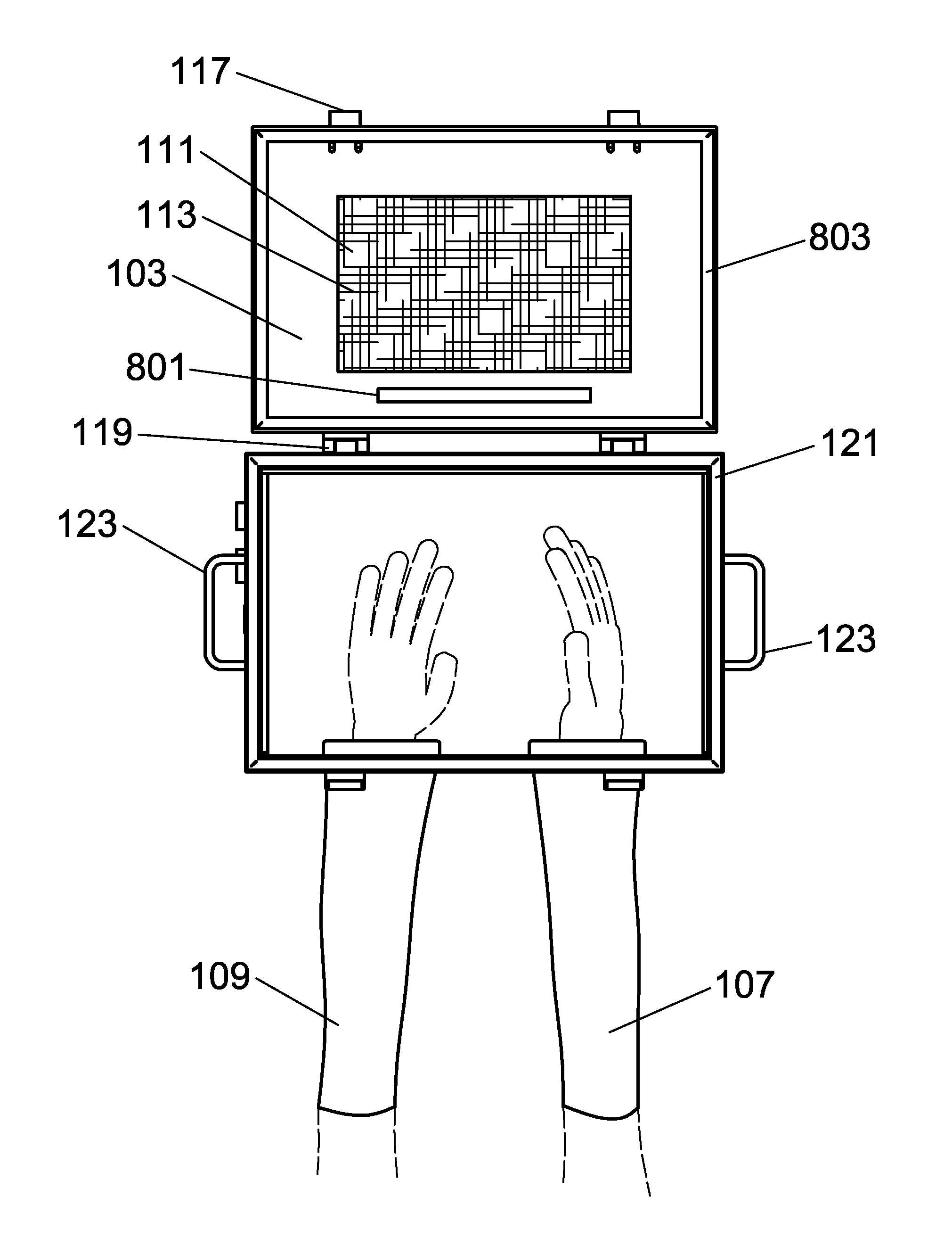 Electromagnetic Isolation Chamber With Unimpeded Hand Entry