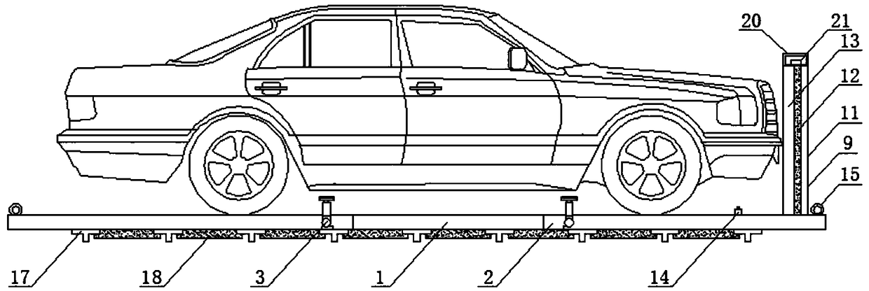 Vehicle carrying board structure for multilayer lift-sliding parking device