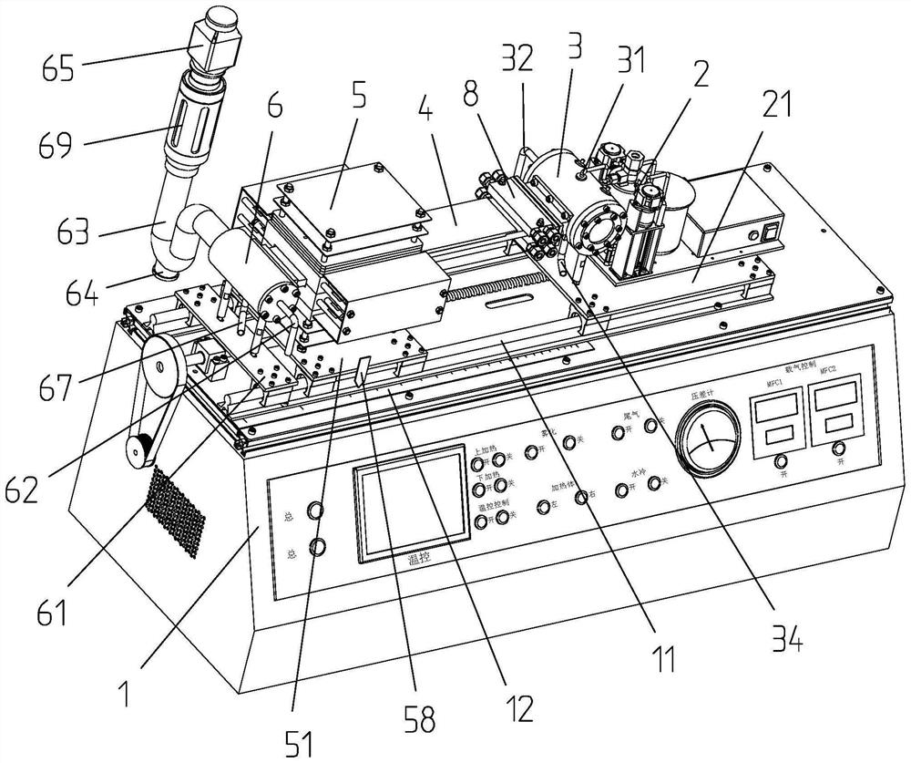 Compact atomization-assisted CVD (Chemical Vapor Deposition) film preparation device