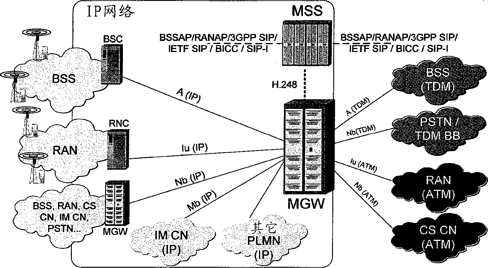 Different IP interfaces in a communication network system