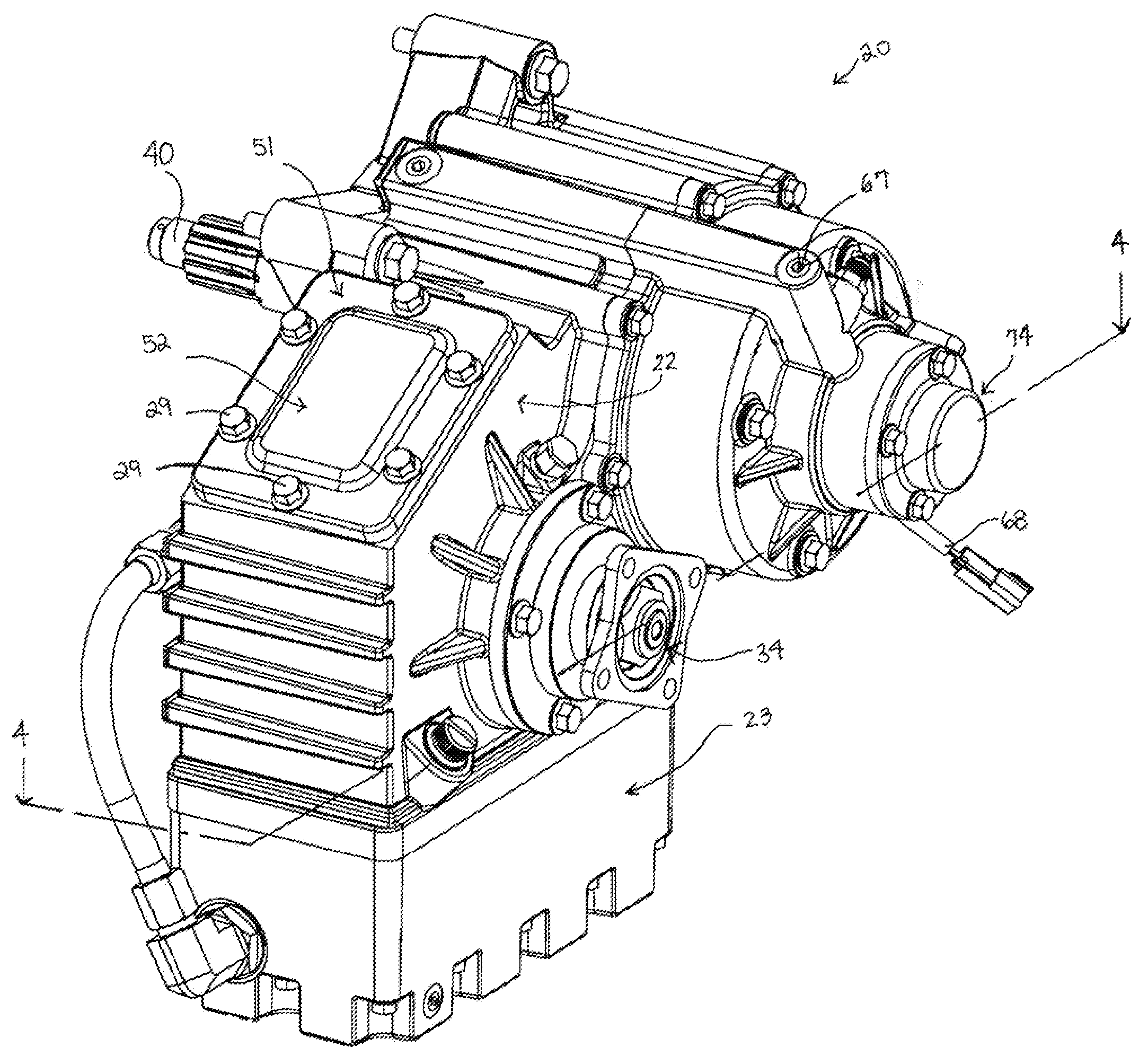 Pump transmission with pto gear and independently clutched impeller