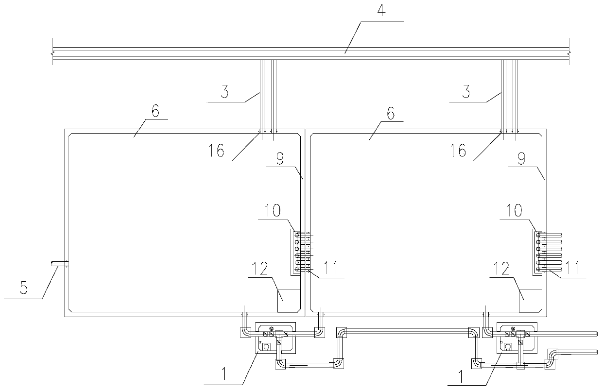 Underground step type water storage pool group of ski resort