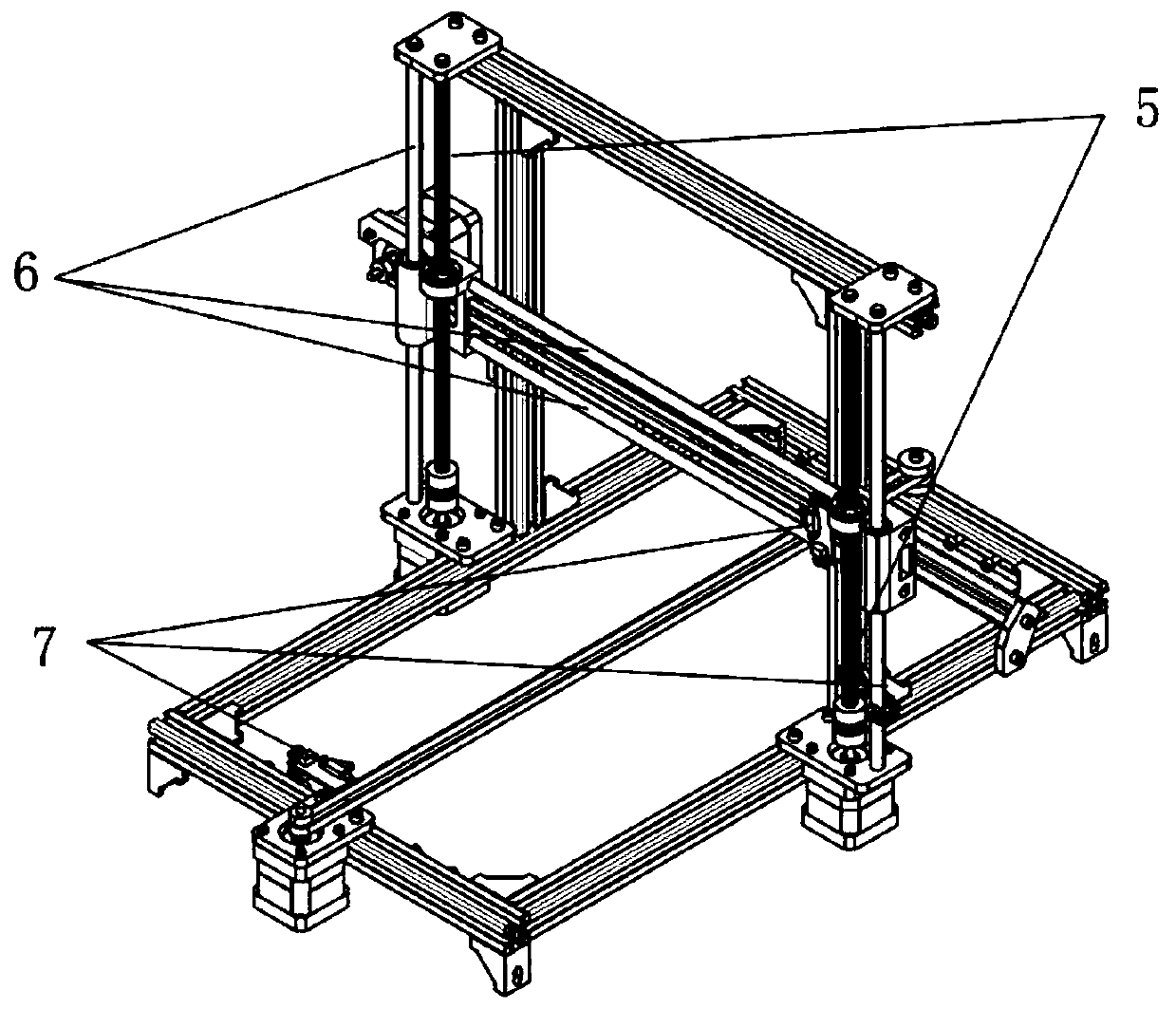 Five-channel remote spinning color mixing 3D printer