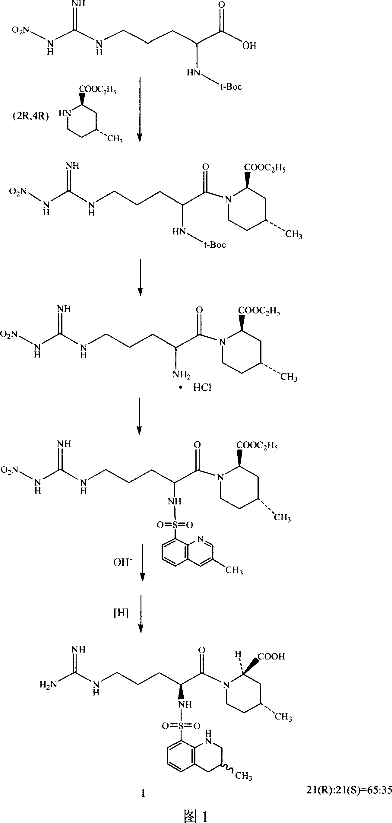 Process for preparing argatroban hydrate