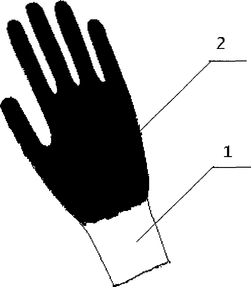 Waterborne polyurethane coating glove and production process thereof