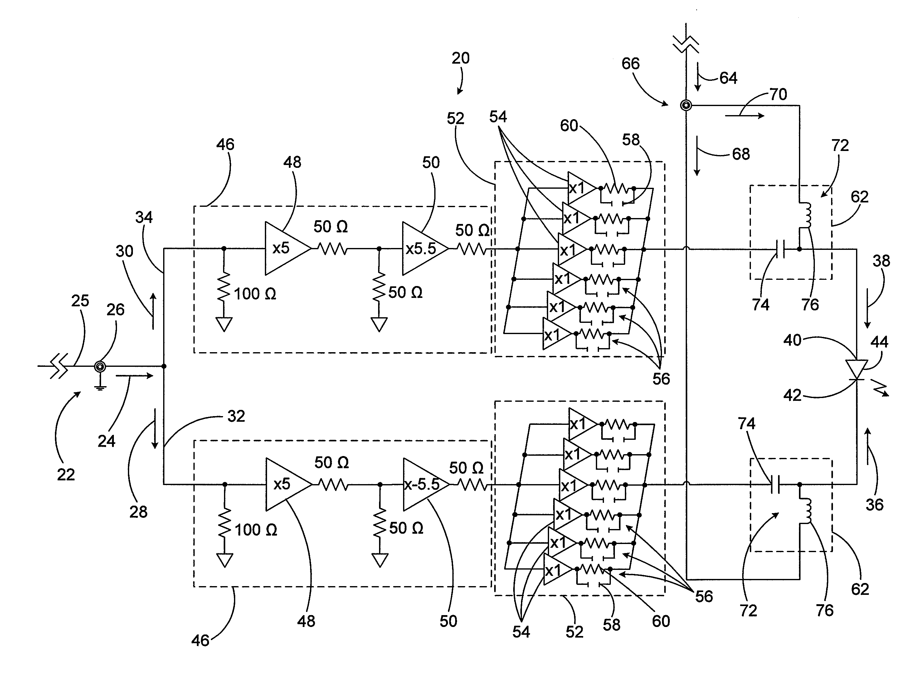 Driver circuit for the direct modulation of a laser diode