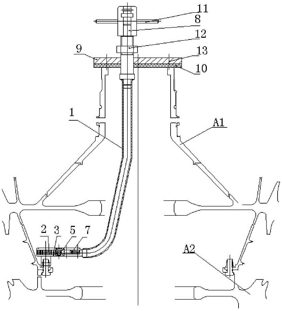 Aero-engine rotor assembly deep cavity bolt loading and unloading force limit adapter wrench