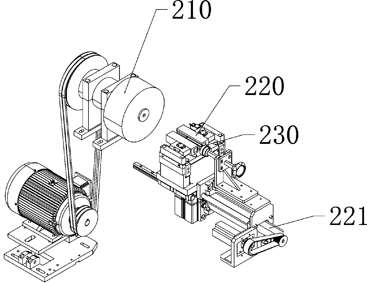 Material cutting, pipe driving and pipe drawing all-in-one machine