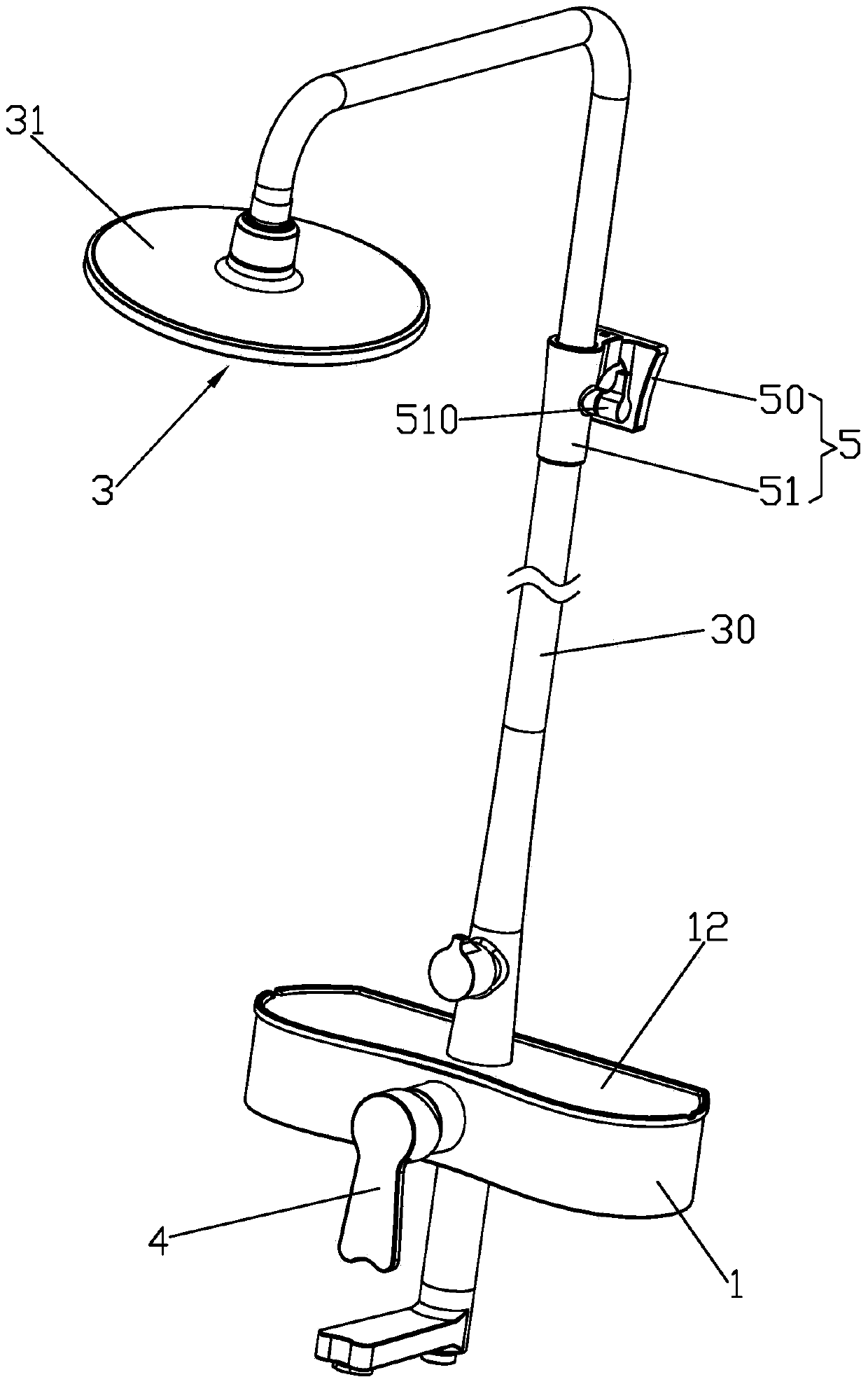 Fast installing structure of showering assembly with object placing table box