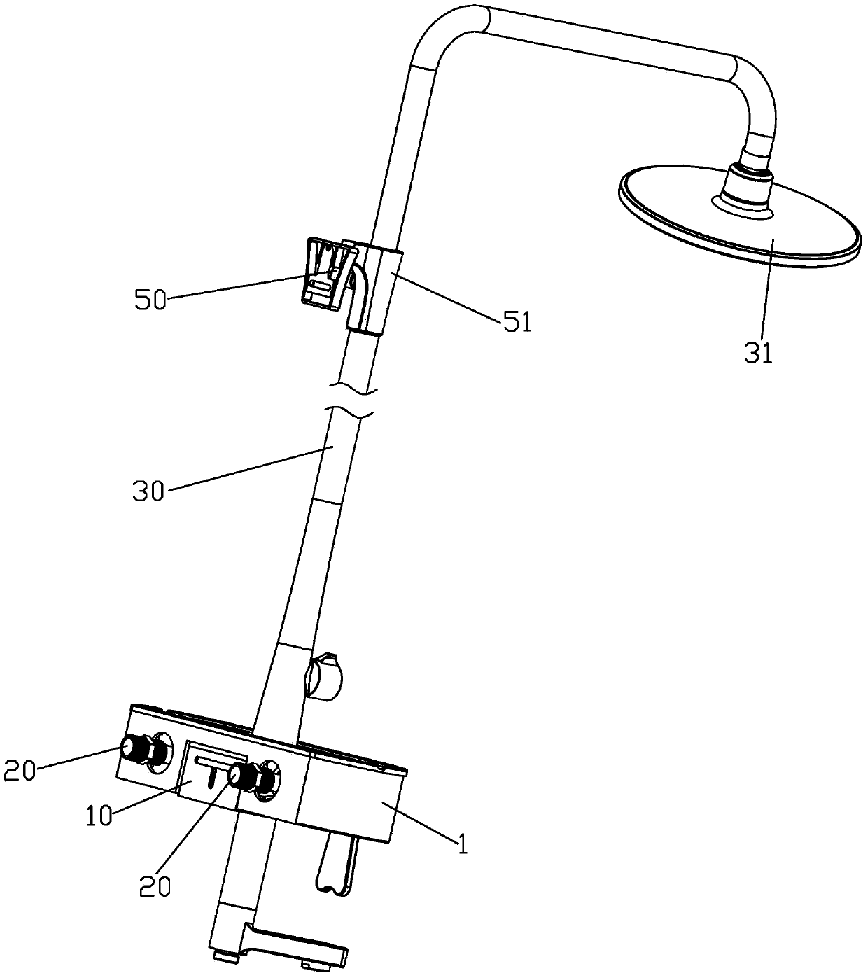 Fast installing structure of showering assembly with object placing table box