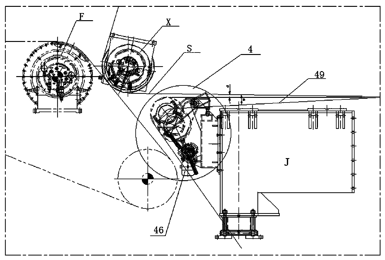 A lower felt guide roller adjustment device