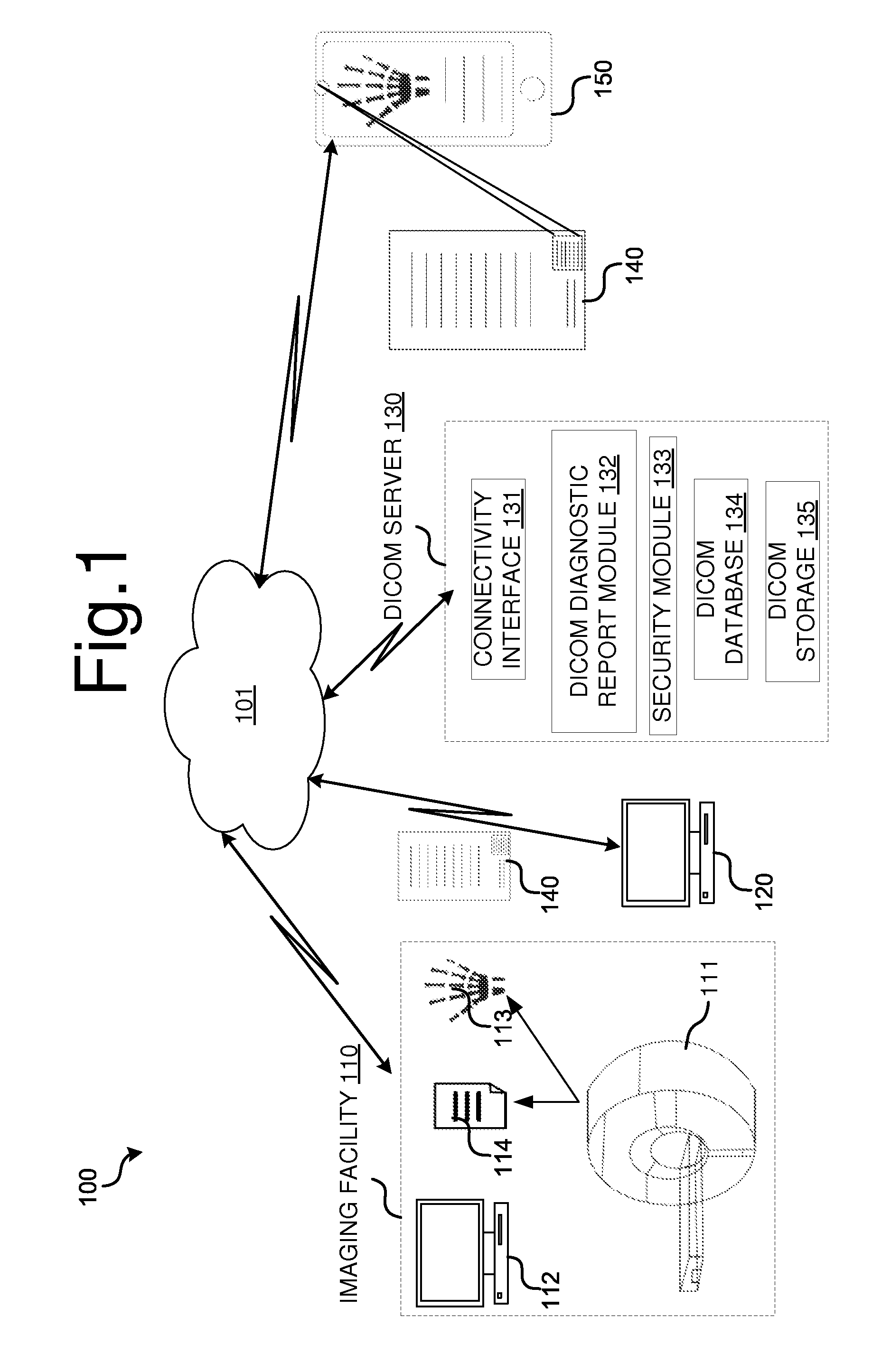 Method and system for distributing and accessing diagnostic images associated with diagnostic imaging report