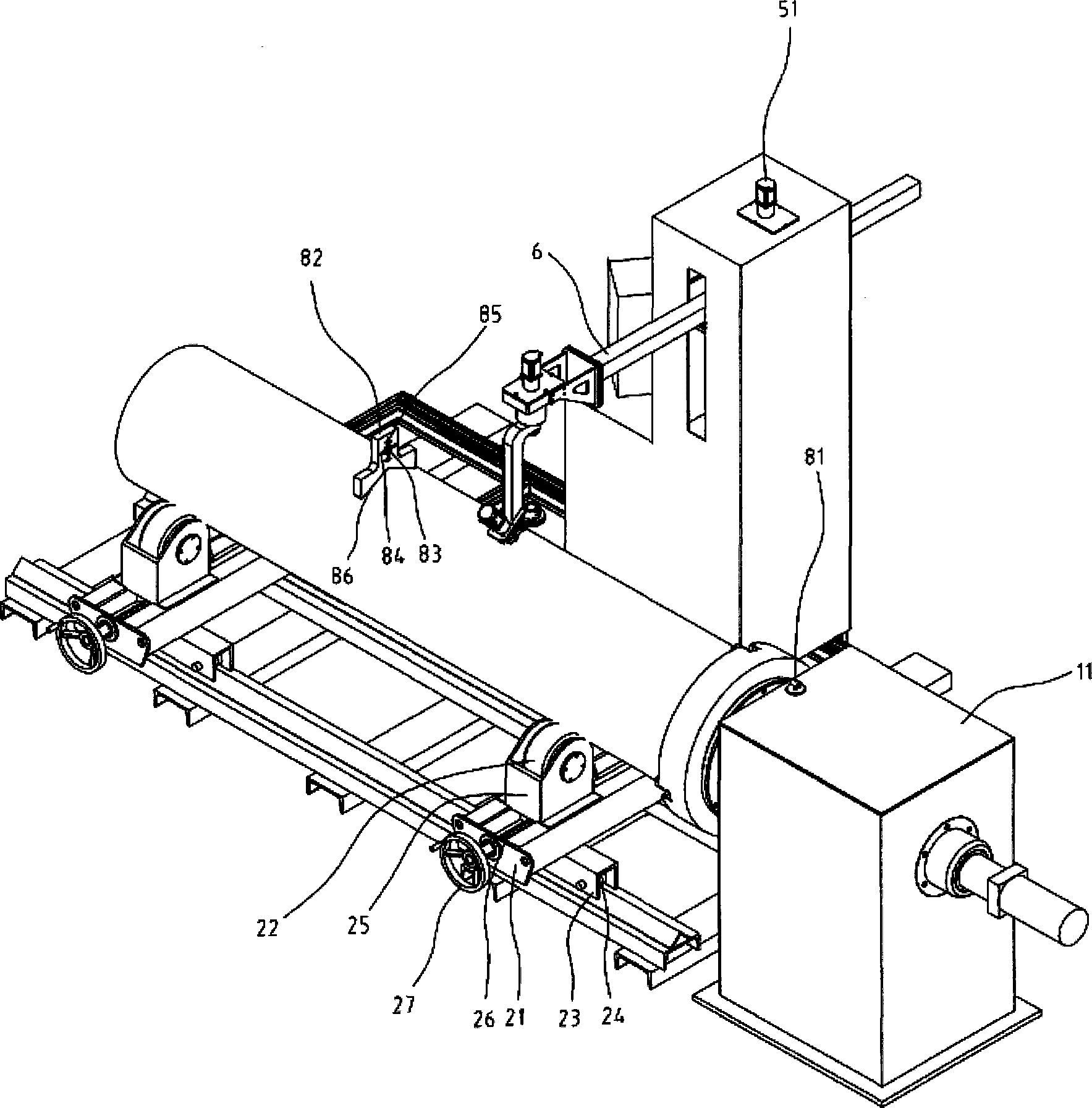 Portable unlimited rotary numerical control beveled opening pipe cutting machine and beveled opening processing method