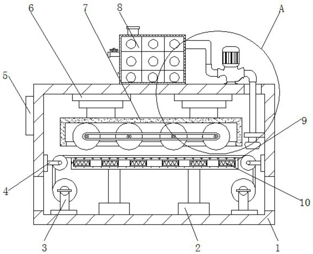 Flattening device for processing of flame-retardant and anti-aging decorative fabric