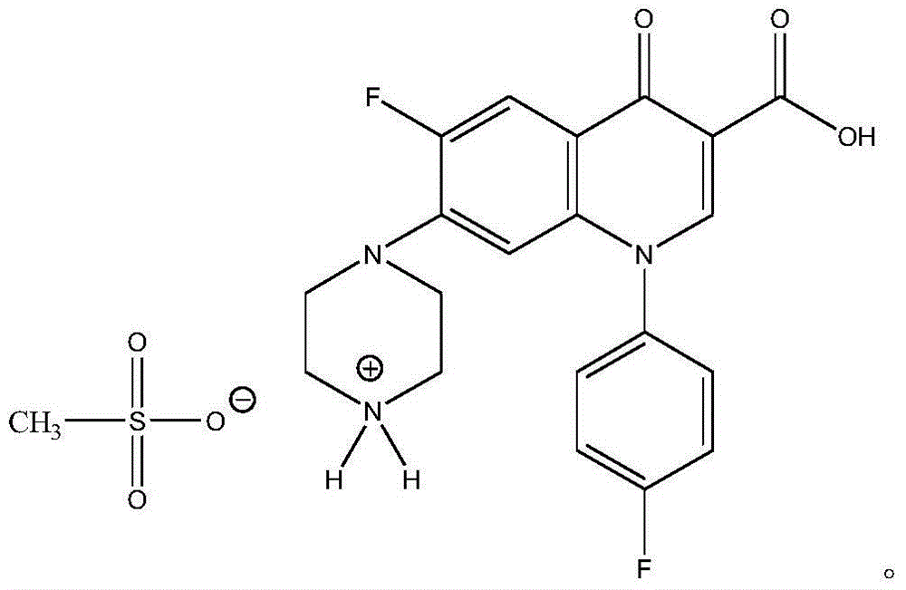 Water-soluble sarafloxacin mesylate and preparation method thereof
