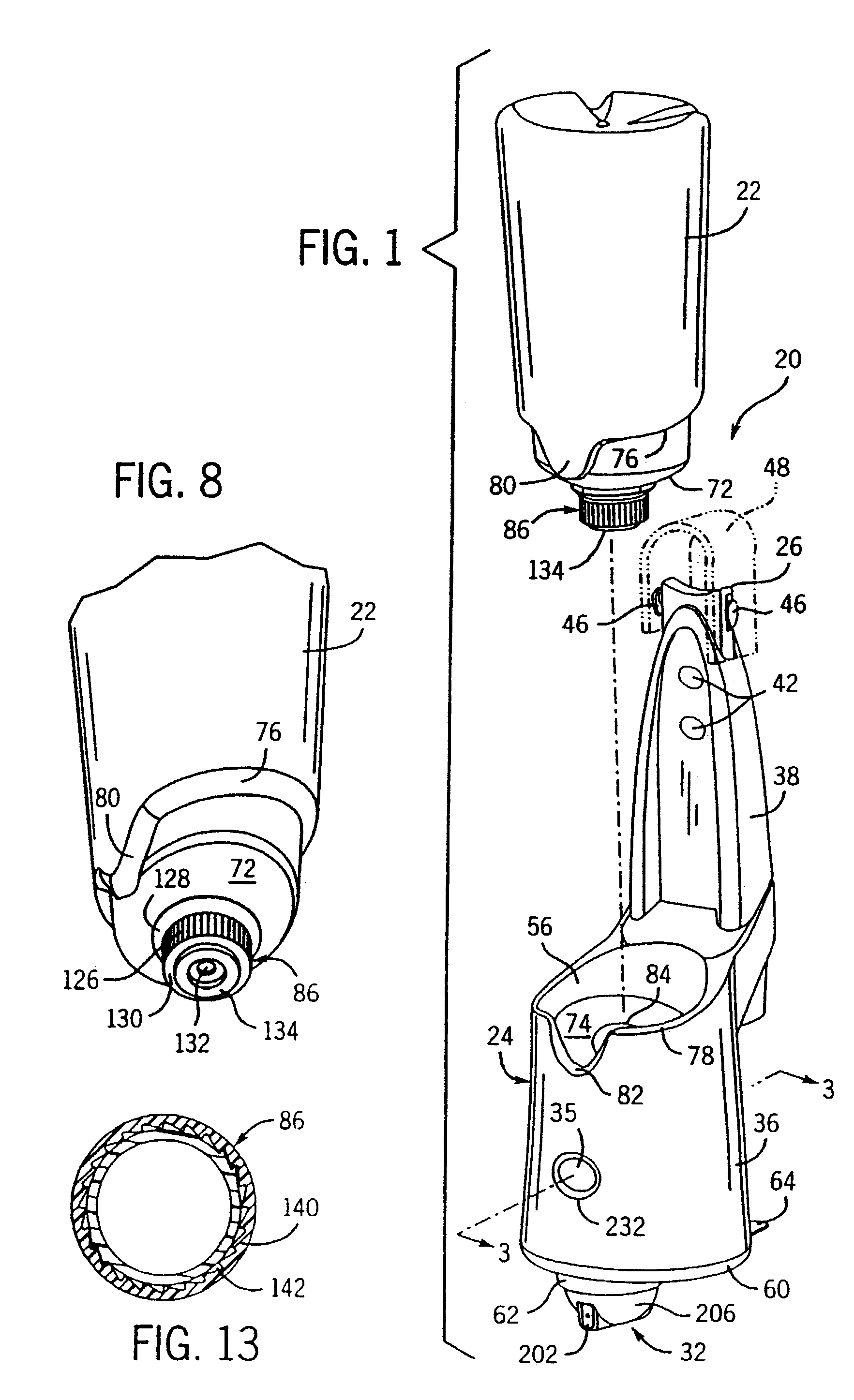 Bottle adapter for dispensing of cleanser from bottle used in an automated cleansing sprayer