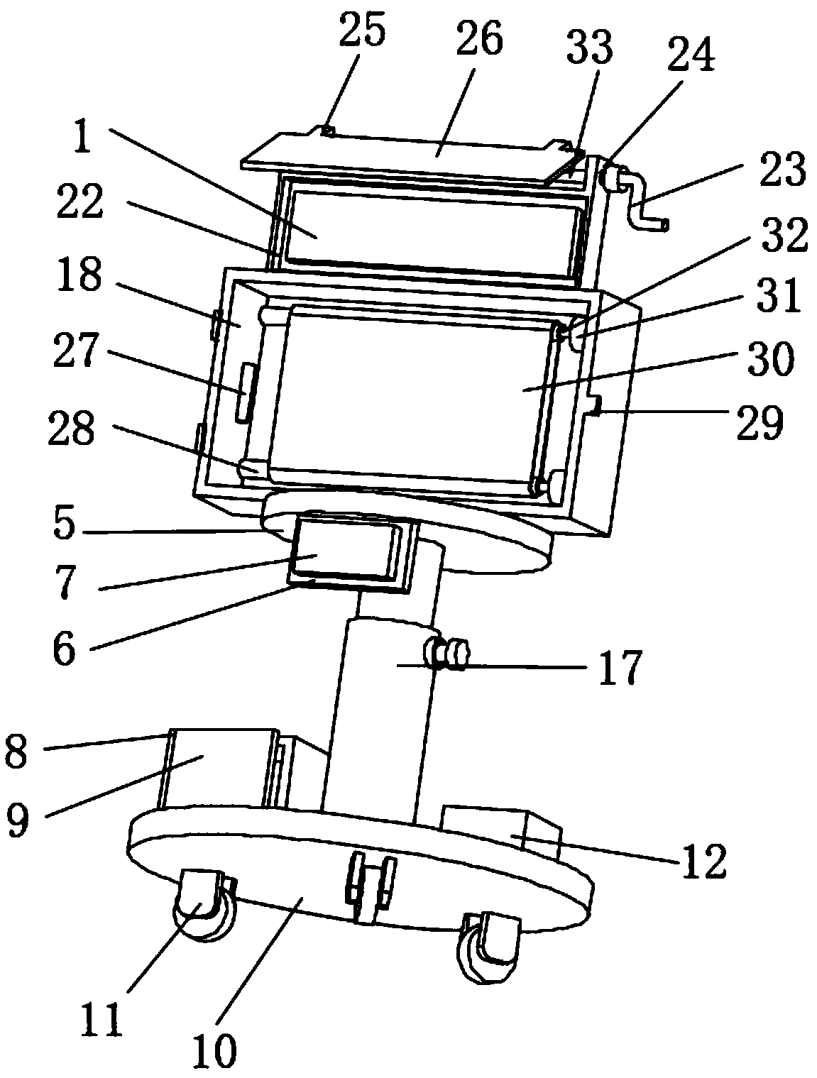 Rolling type recitation assisting device for Chinese teaching in junior high schools