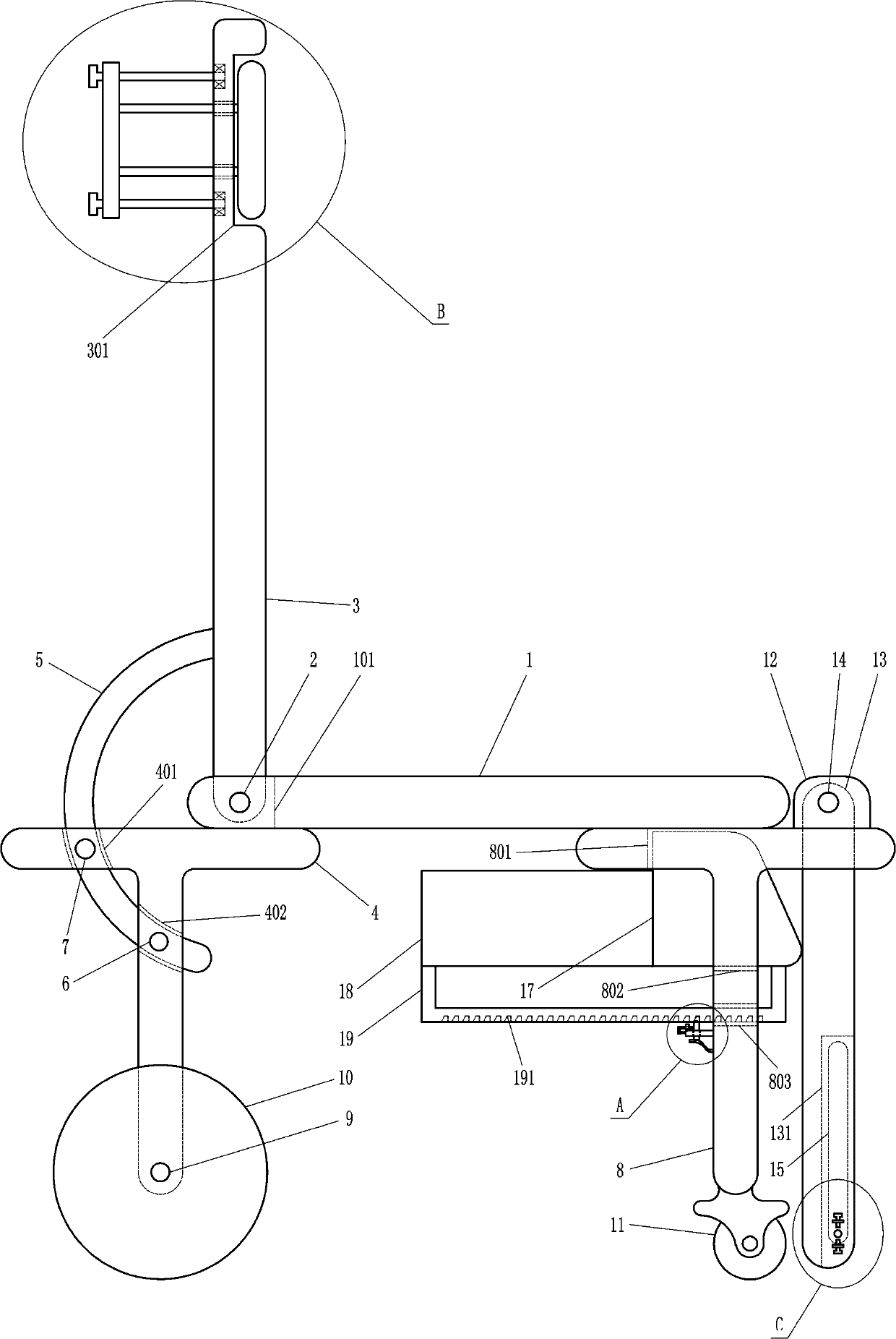 Convenient-to-use diagnosis and treatment chair for otolaryngology