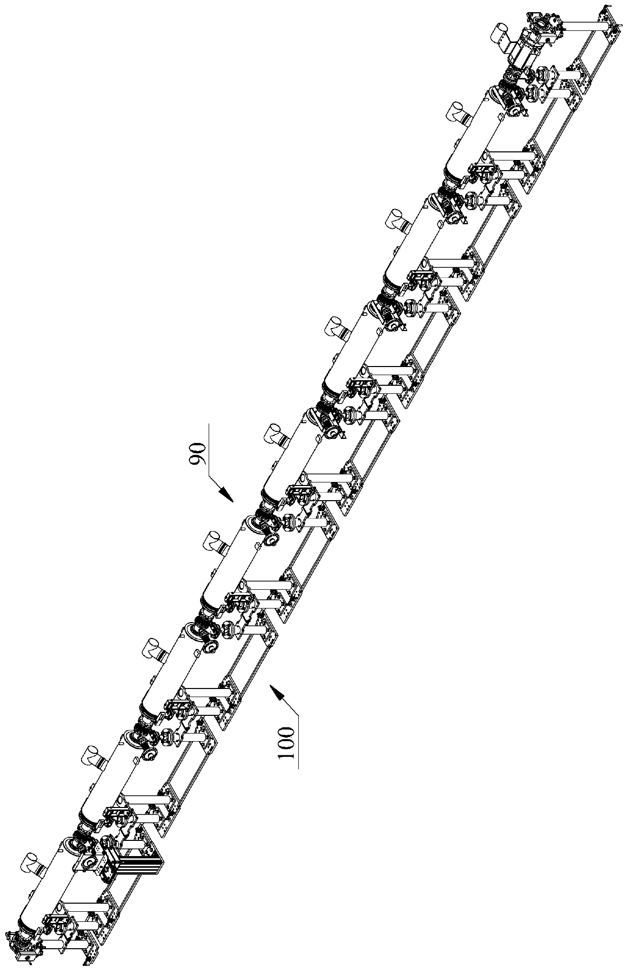 Assembling tool and method for accelerator cavity device of free electron laser device