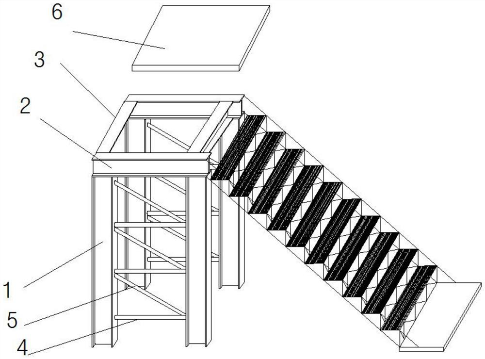 Truss type steel structure stair