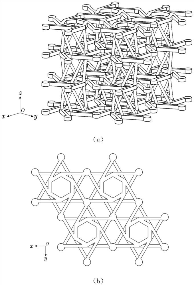 Chiral auxetic metamaterial structure with tension-torsion coupling characteristics and preparation method thereof