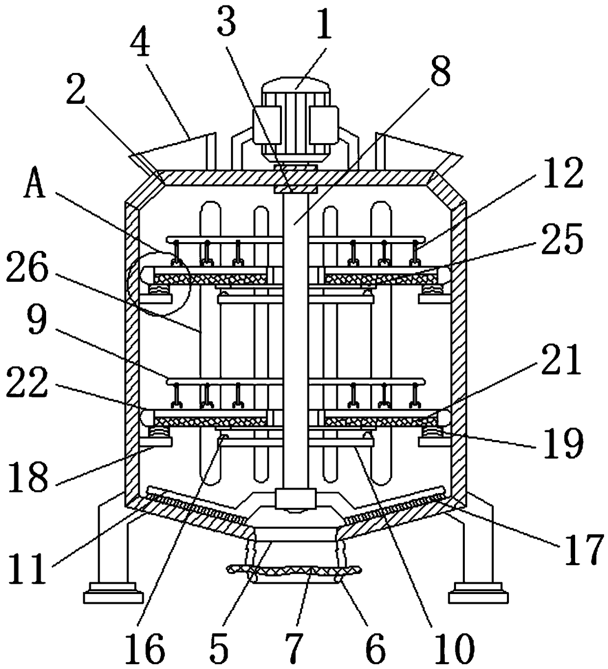 Rocking green sieving device for tea processing