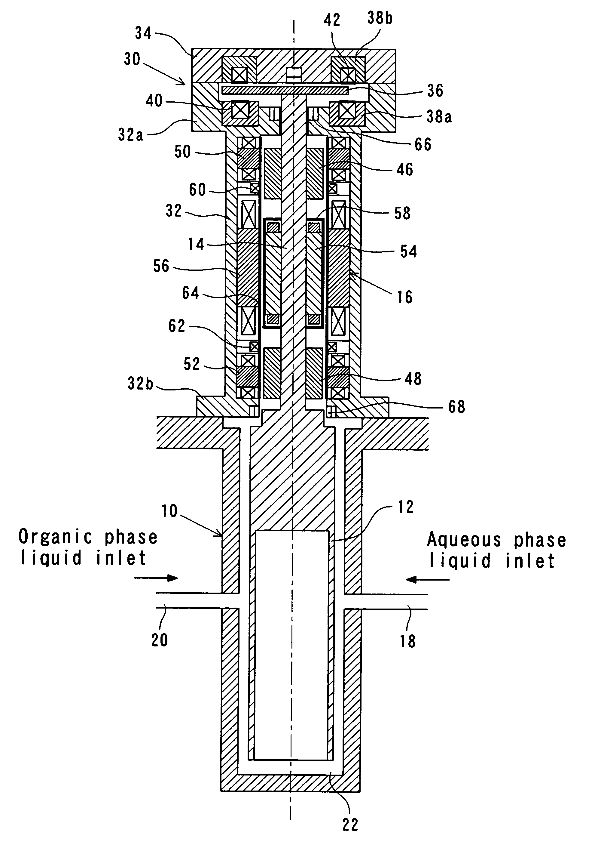 Centrifugal extractor of non-contact journaled construction