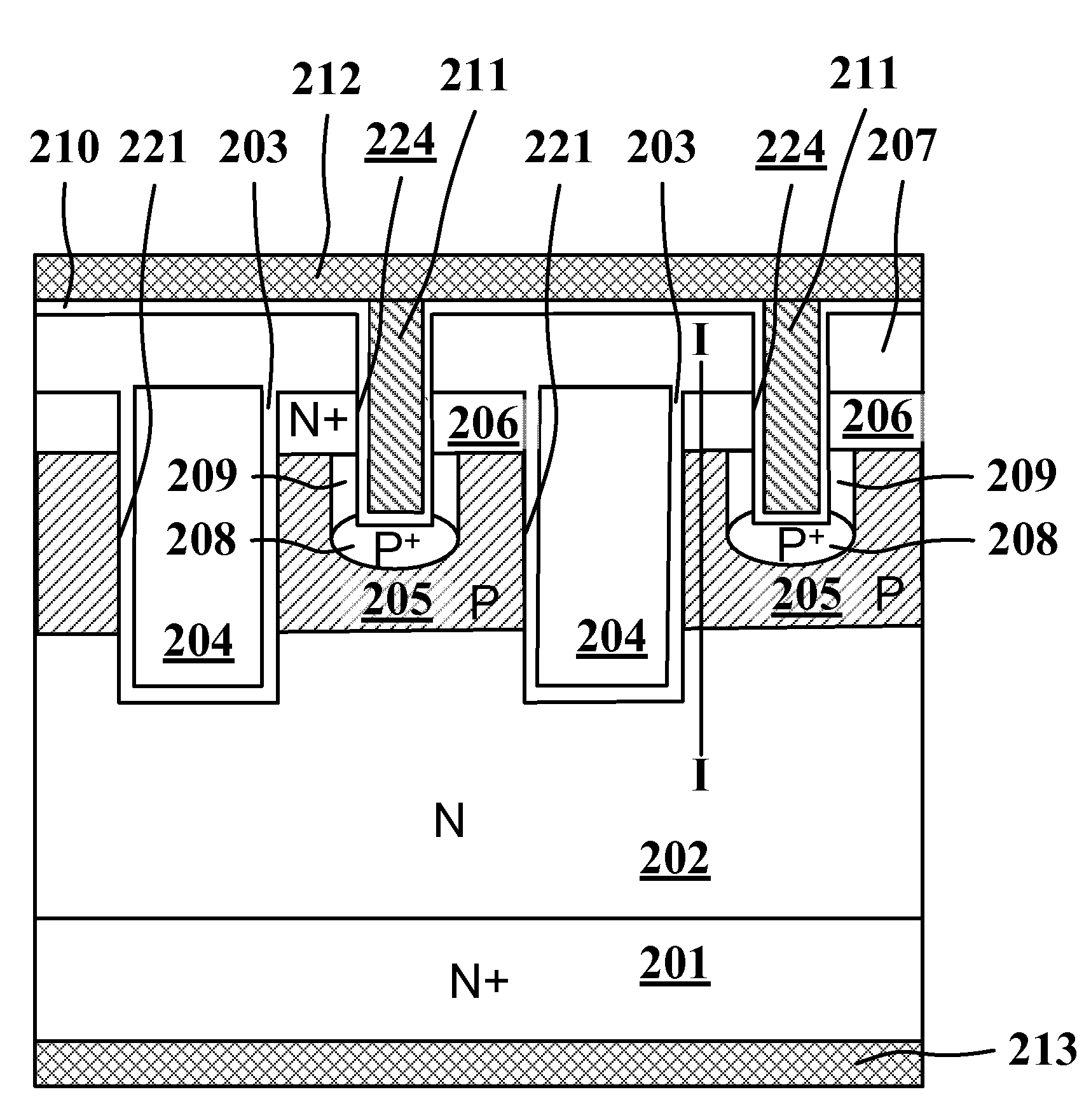 Trenched mosfet with trenched source contact