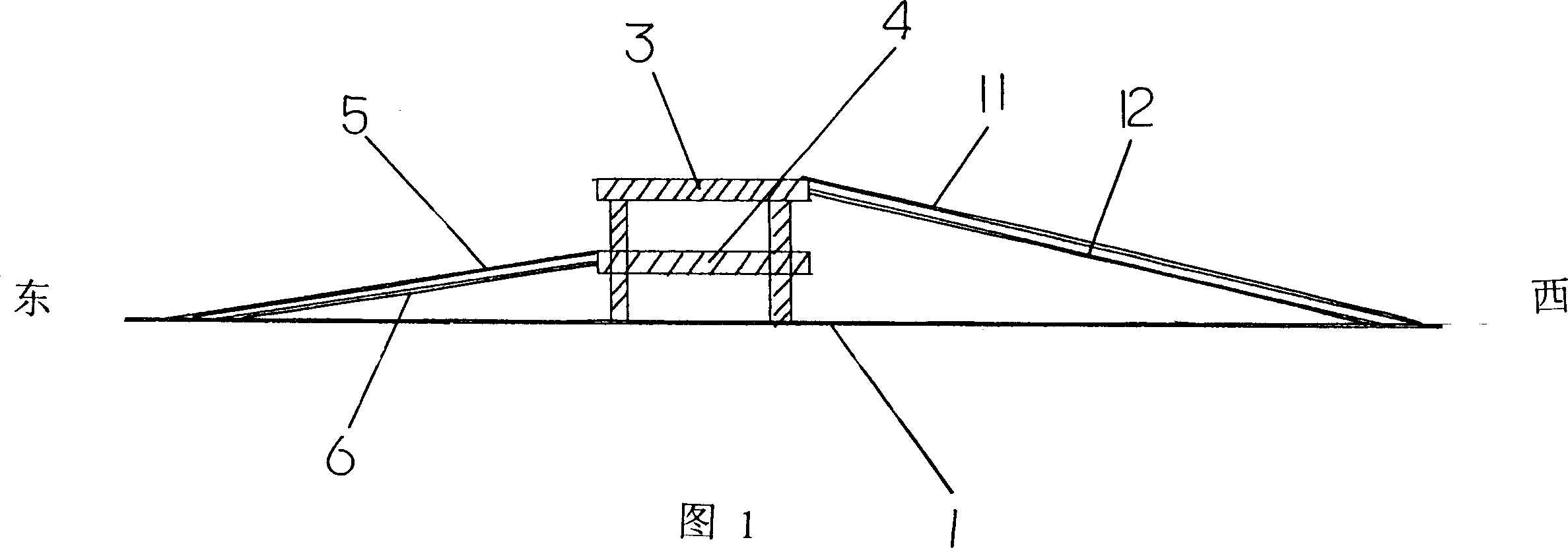 Superposed overpass for cross road